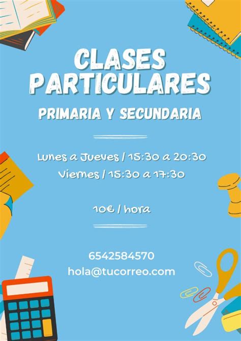 Plantillas para carteles de clases particulares